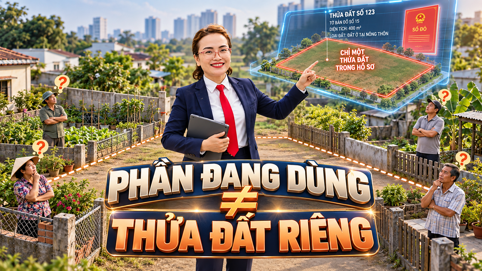 Phân biệt phần đất sử dụng thực tế và phần quyền trong thửa đất chung