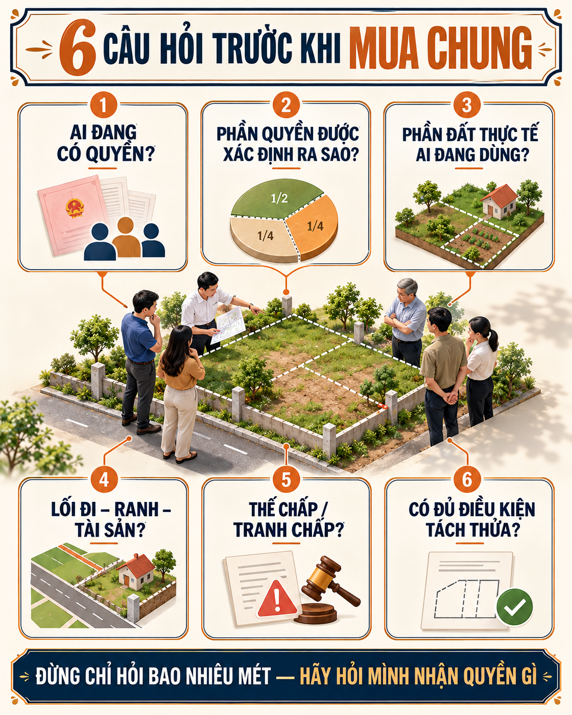 6 câu hỏi trước khi mua đất có nhiều người chung quyền sử dụng
