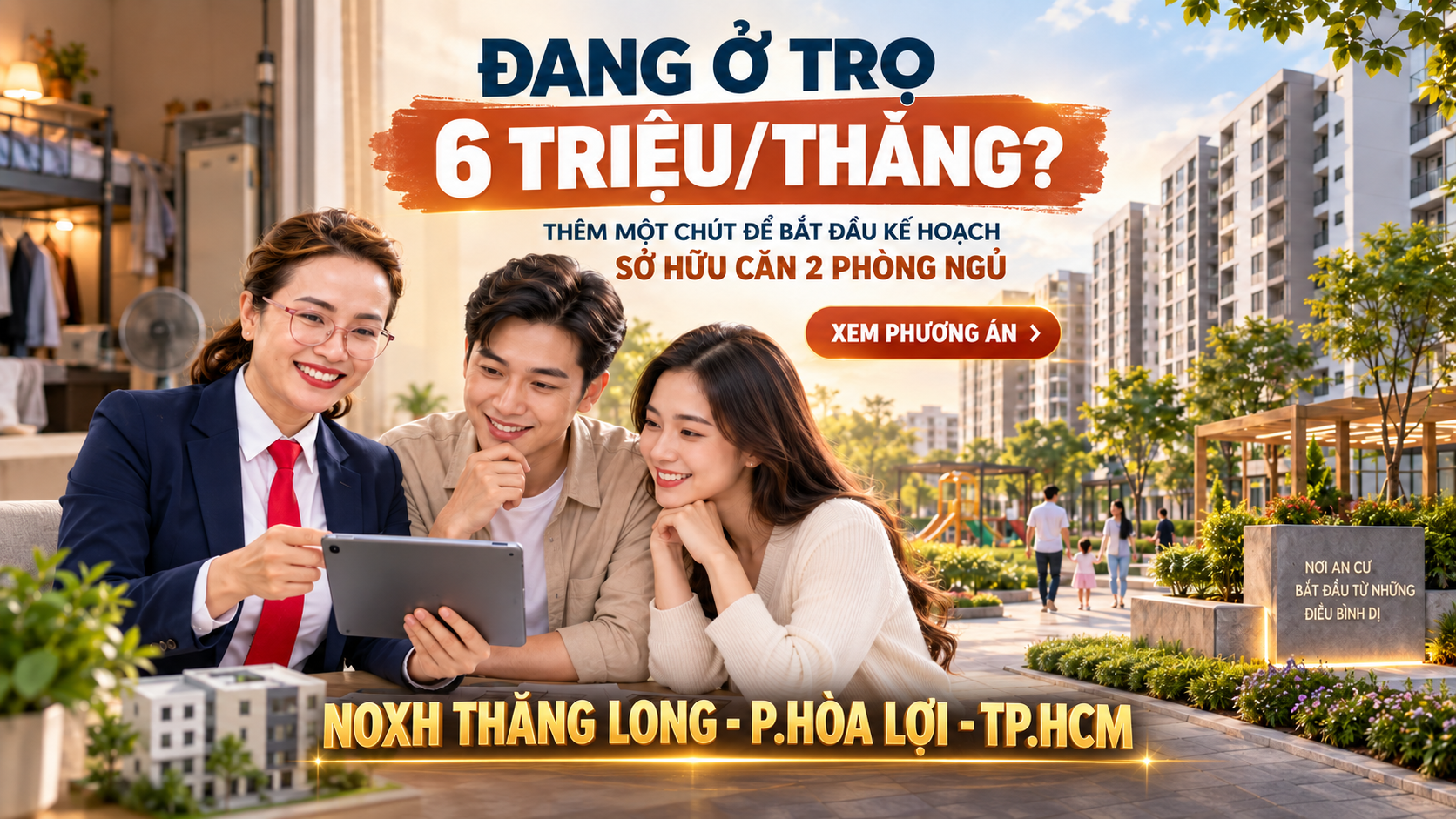 Đang ở trọ 6 triệu một tháng và kế hoạch căn 2 phòng ngủ