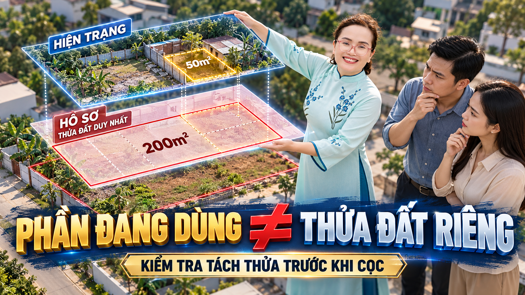 Mua một phần trong thửa đất lớn cần kiểm tra điều kiện tách thửa