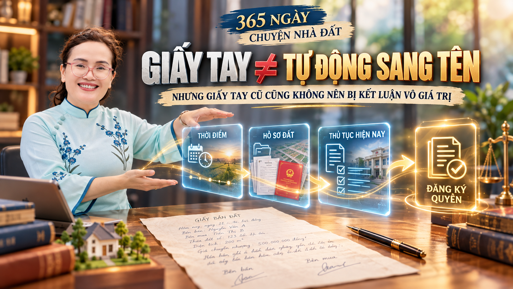 Mua bán đất bằng giấy tay cần kiểm ta thời điểm và thủ tục
