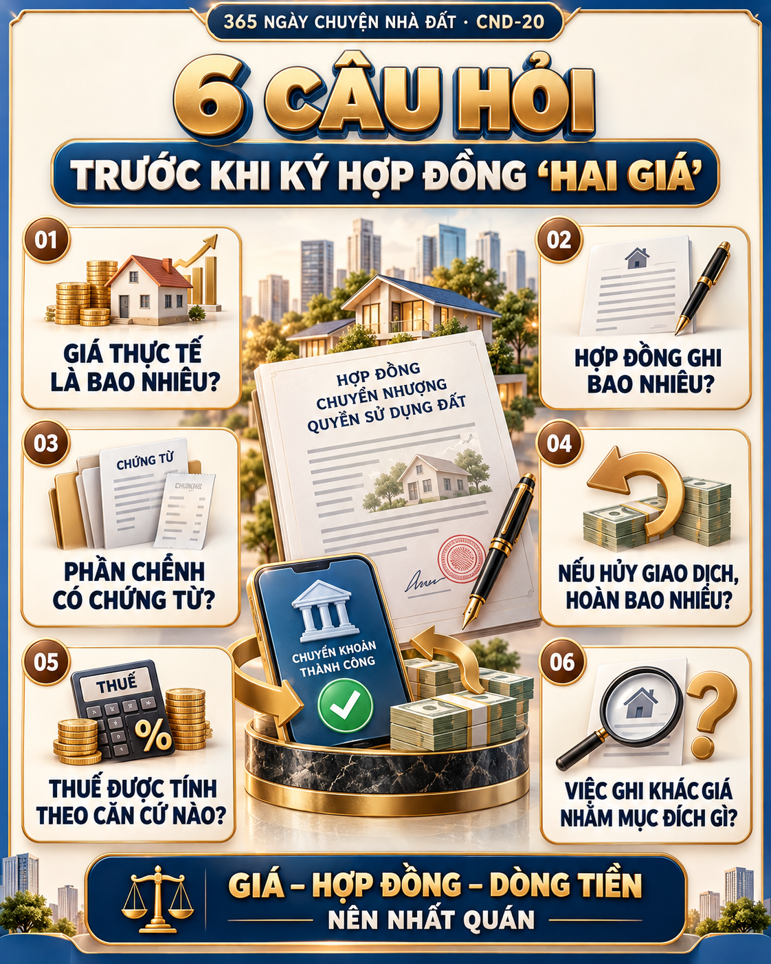 6 câu hỏi khi giá hợp đồng khác giá giao dịch thực tế