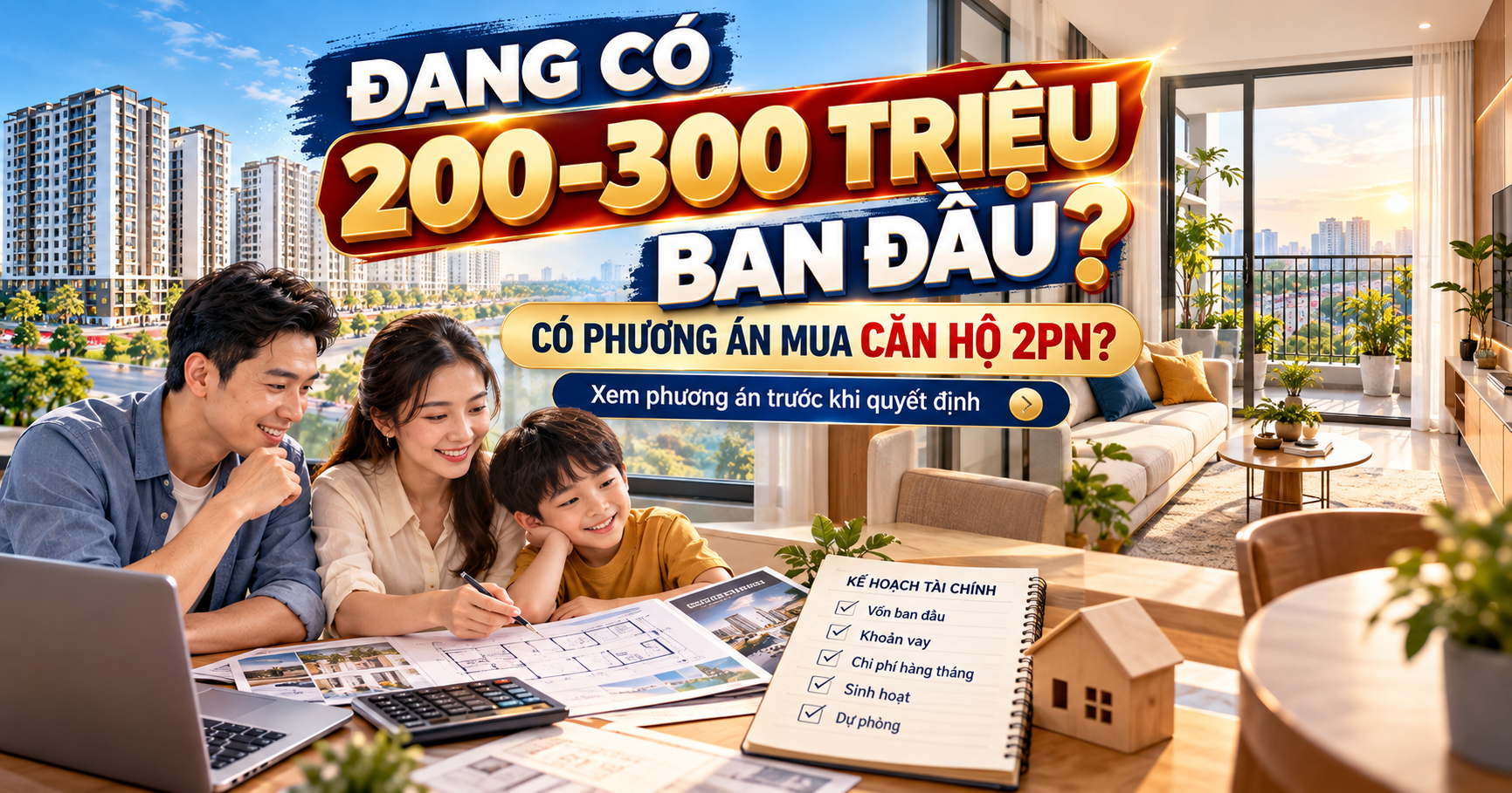 Giải pháp nhà ở với 200 đến 300 triệu vốn ban đầu
