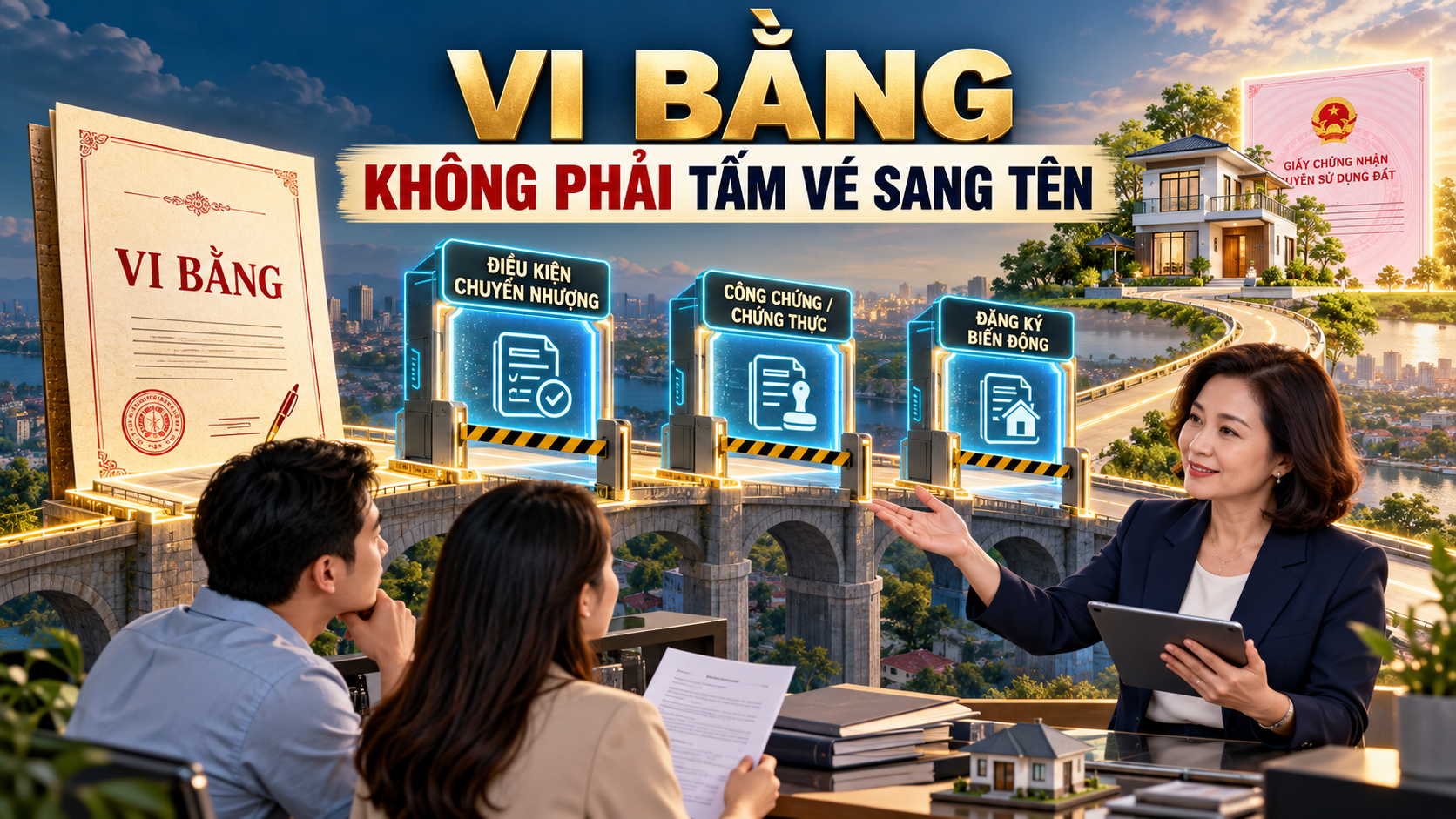 Vi bằng không thay thế hợp đồng công chứng chuyển nhượng đất