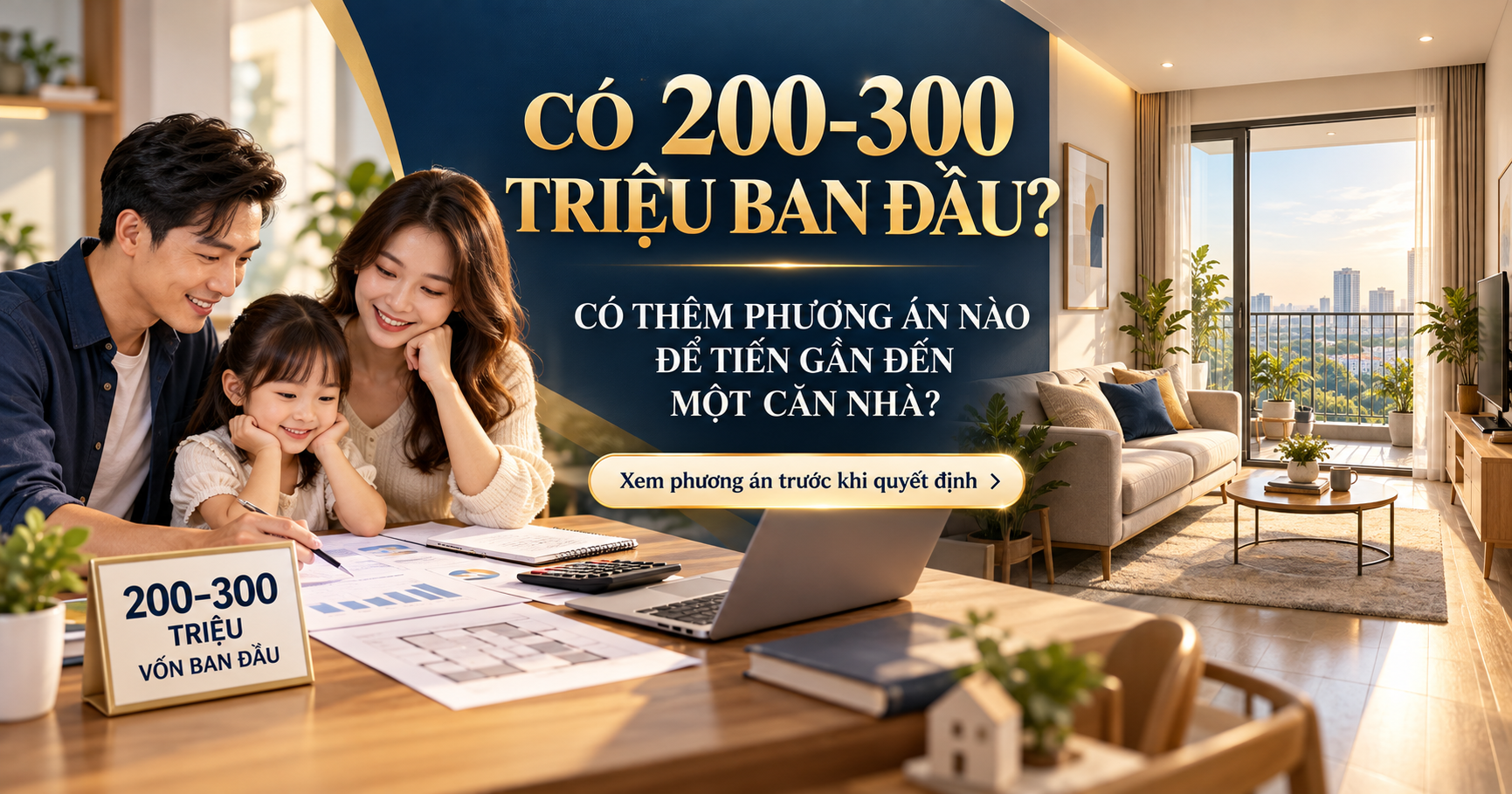 Giải pháp nhà ở với 200 đến 300 triệu vốn ban đầu