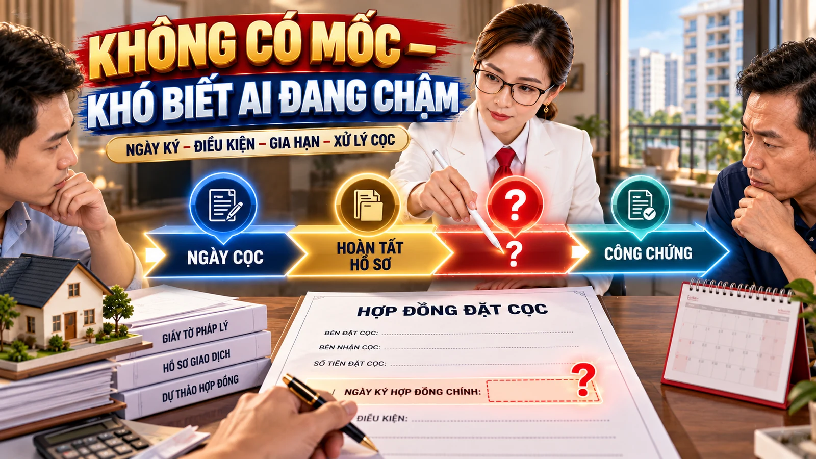 Giấy đặt cọc không ghi ngày ký hợp đồng mua bán nhà đất