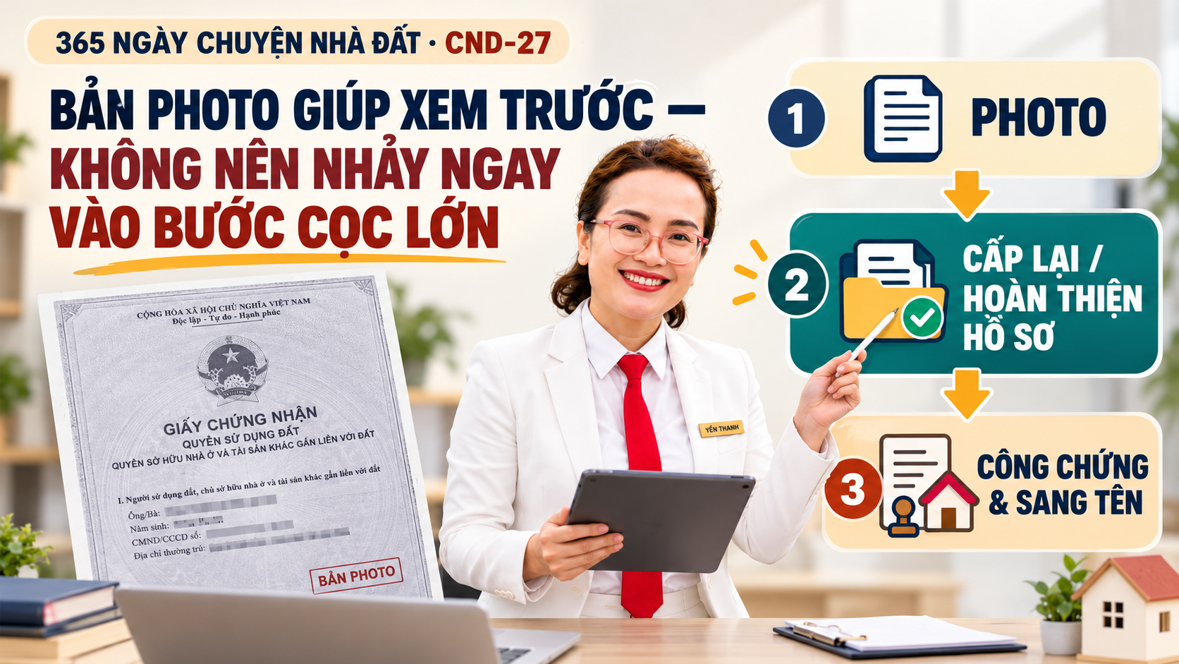 Bản photo Giấy chứng nhận có đủ để giao dịch không