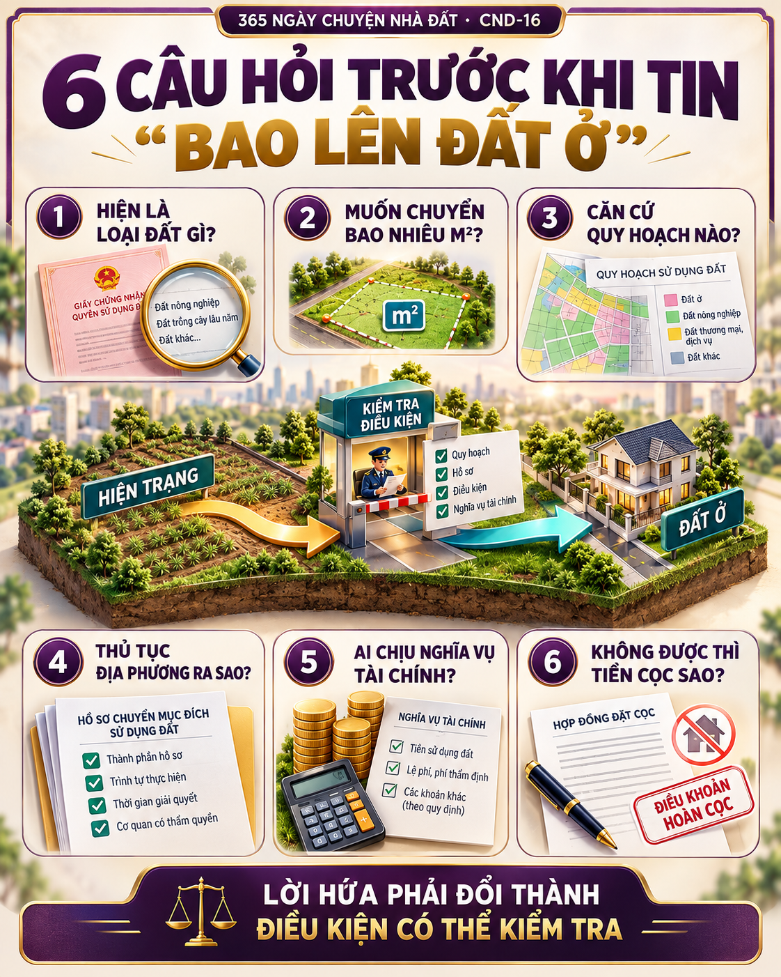 6 câu hỏi khi người bán cam kết bao lên đất ở