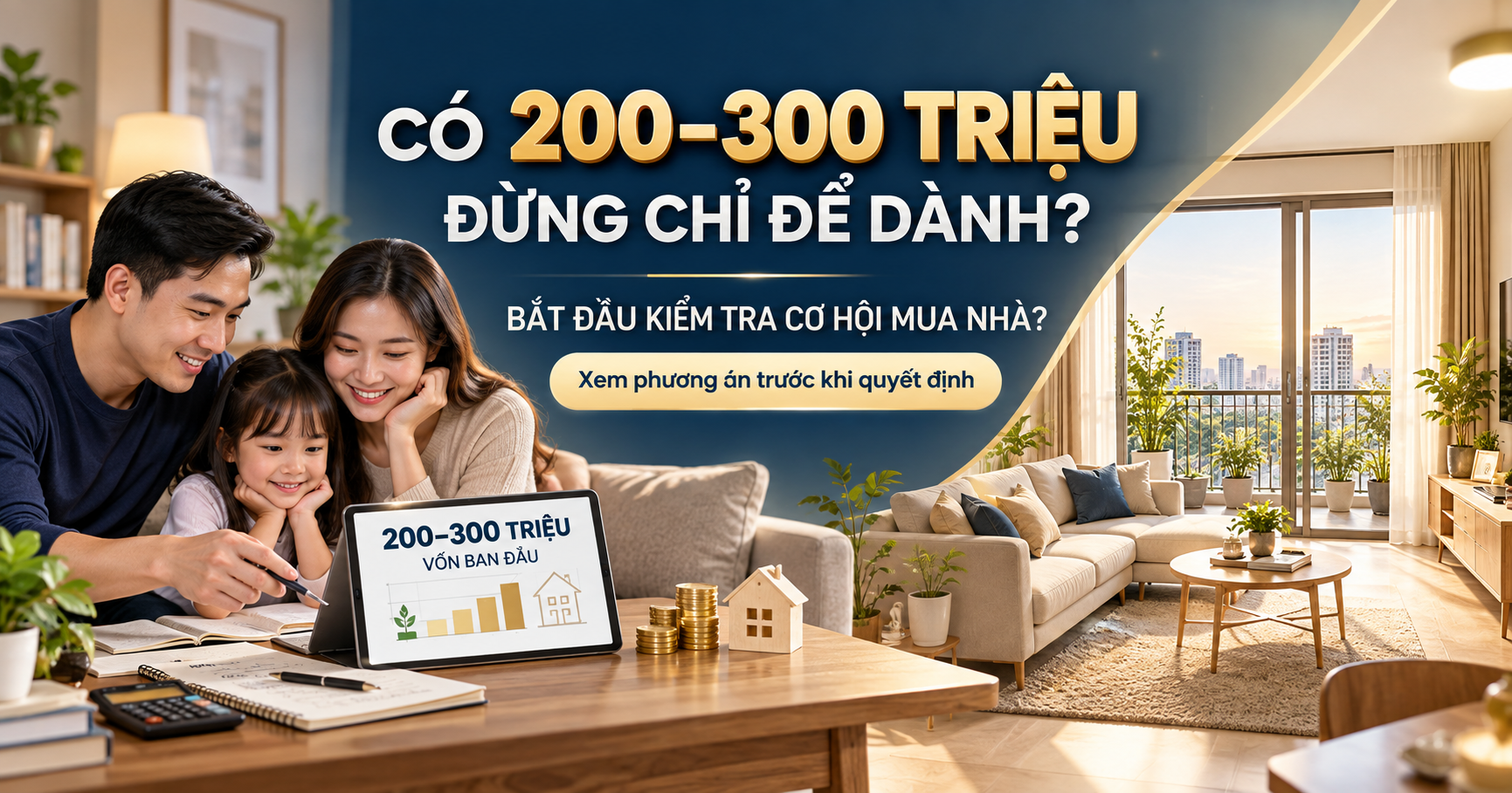 Giải pháp nhà ở với 200 đến 300 triệu vốn ban đầu