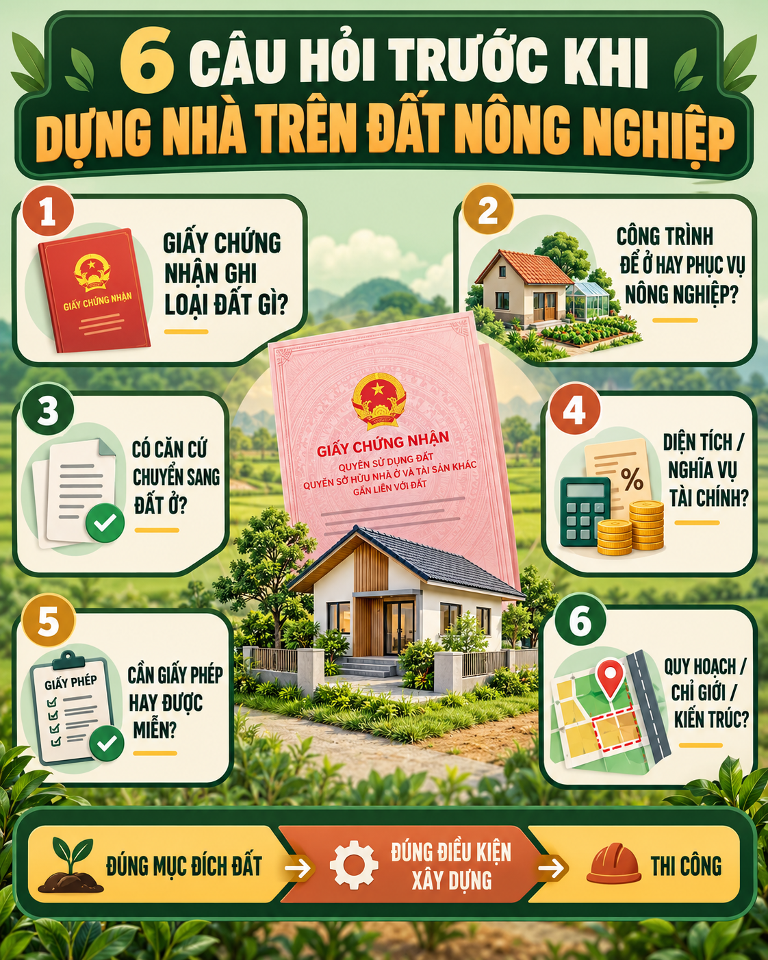 6 câu hỏi trước khi xây nhà trên đất nông nghiệp