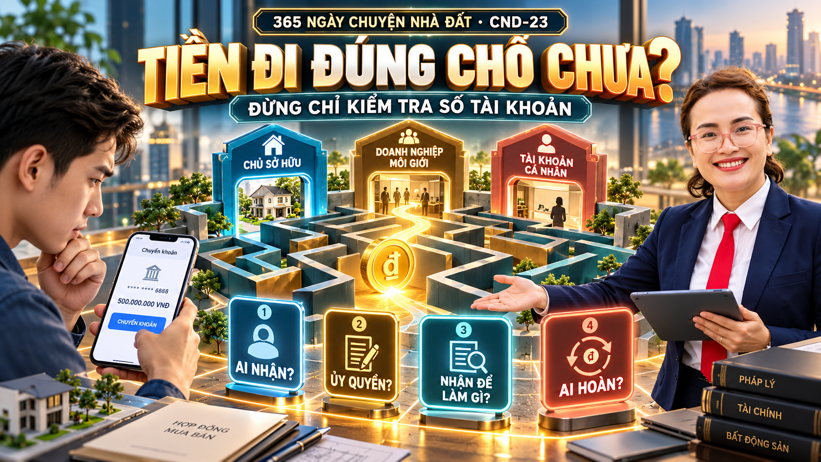 Kiểm tra người nhận tiền giữ chỗ khi mua bất động sản