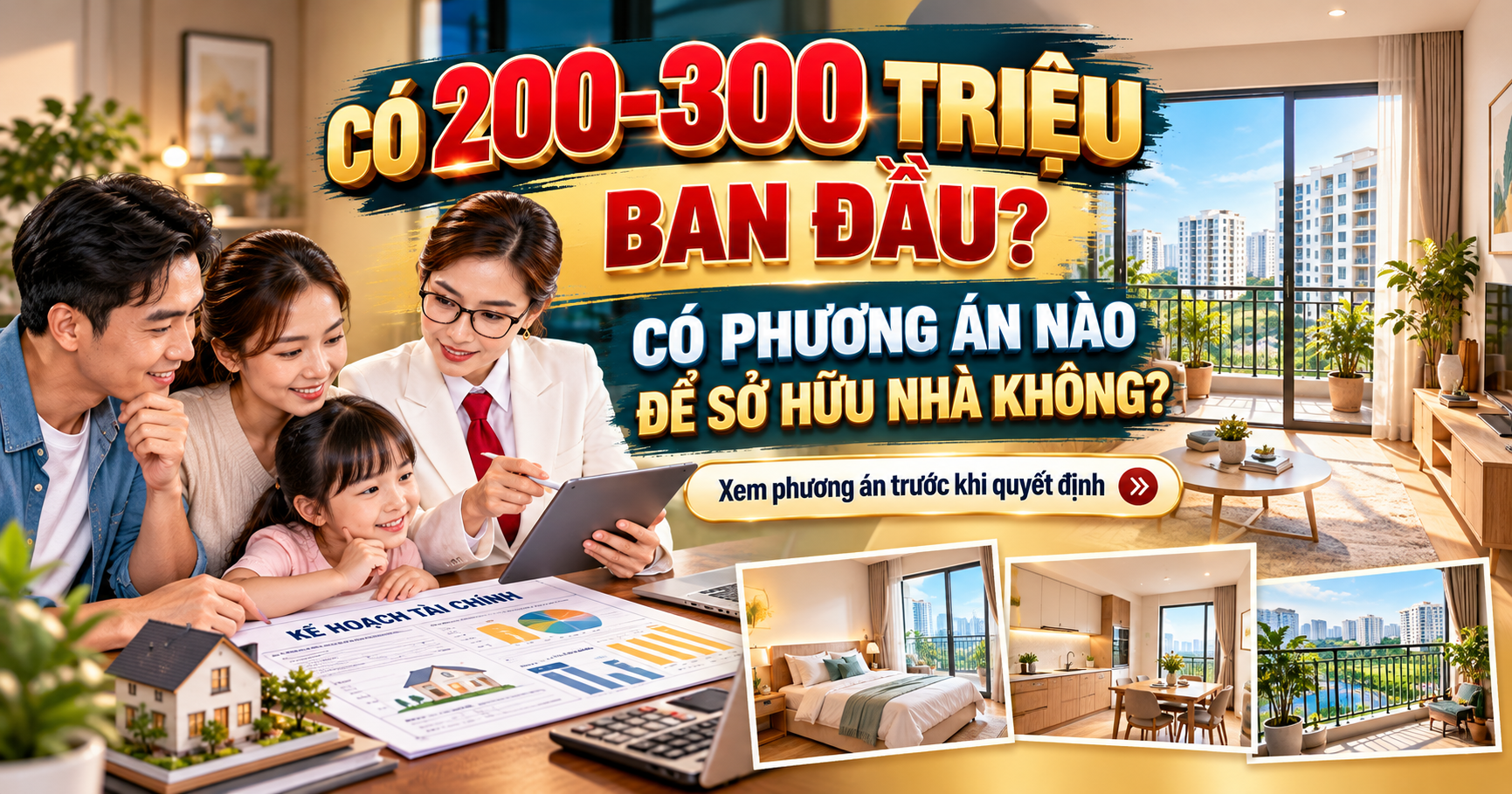 Giải pháp nhà ở với 200 đến 300 triệu vốn ban đầu