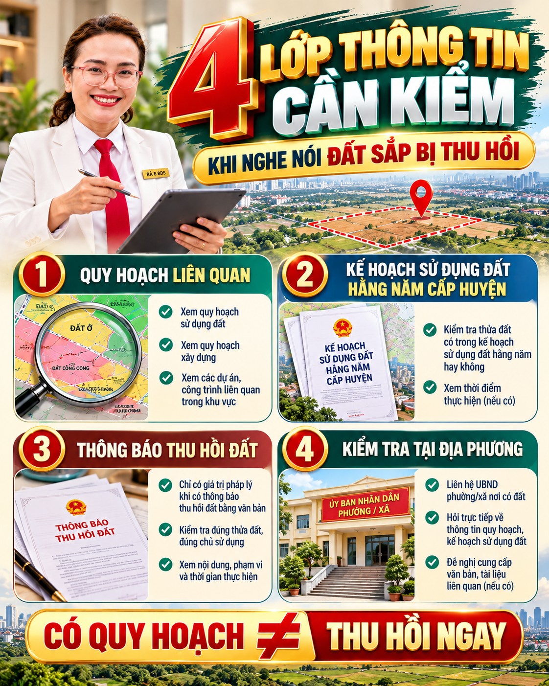 4 lớp thông tin cần kiểm tra khi nghe nói đất sắp bị thu hồi