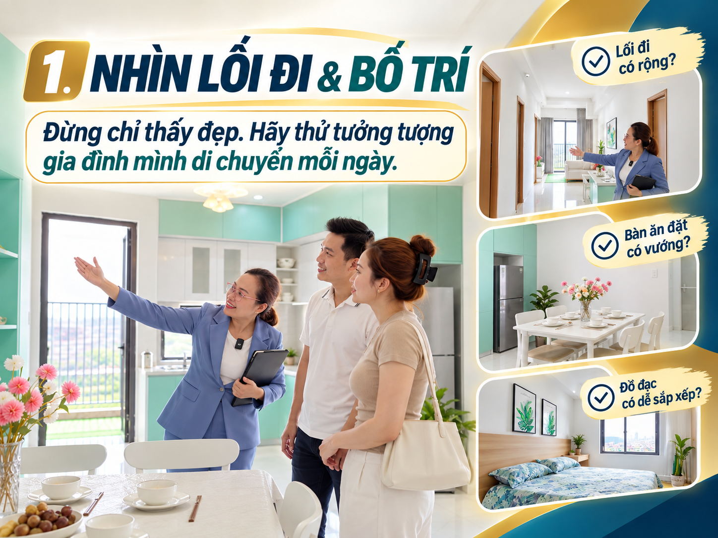 Kiểm tra lối đi và bố trí căn hộ