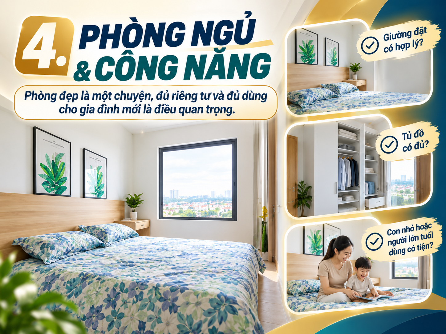 Kiểm tra phòng ngủ và công năng