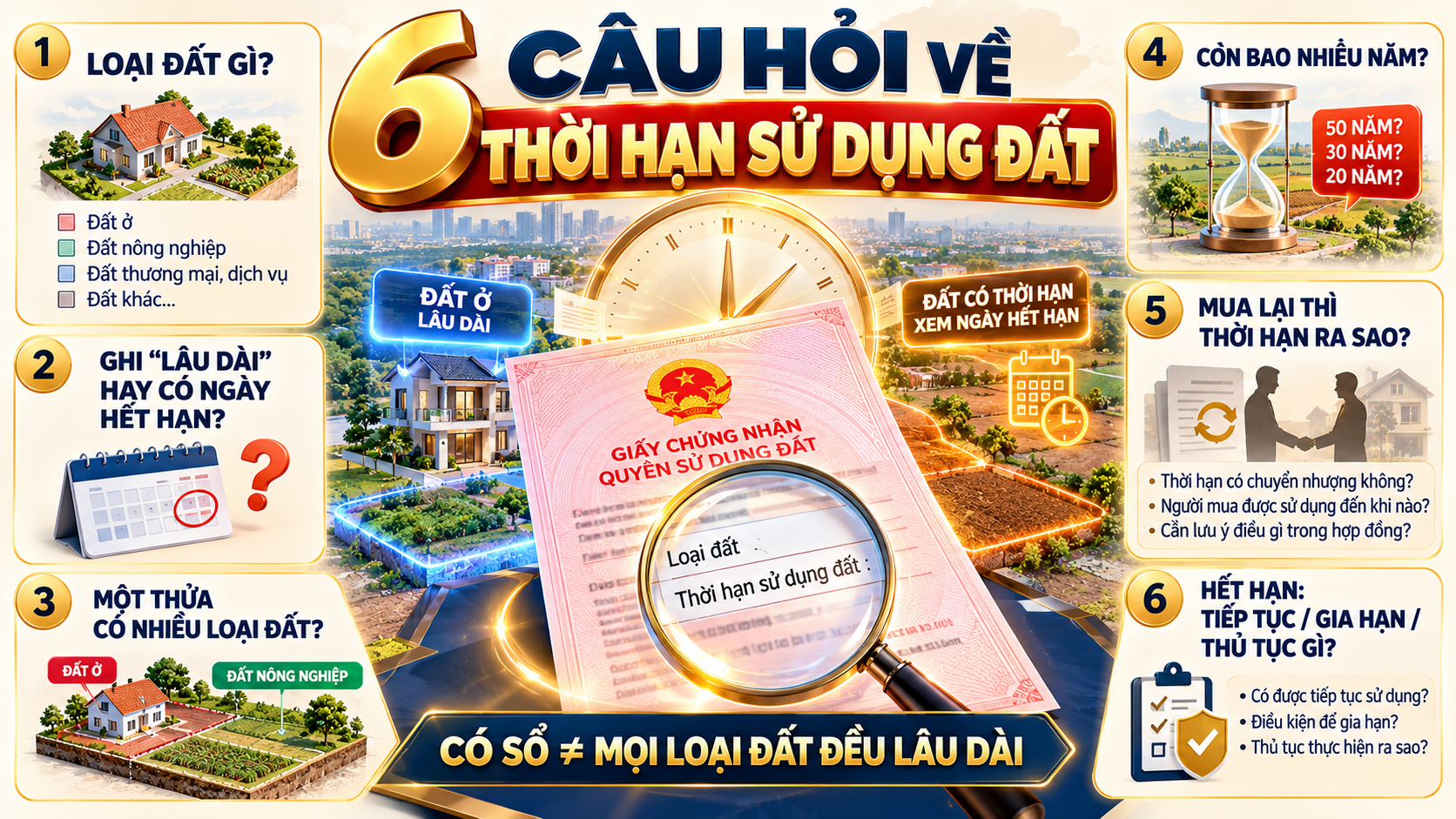 6 câu hỏi kiểm tra thời hạn sử dụng đất trên Giấy chứng nhận